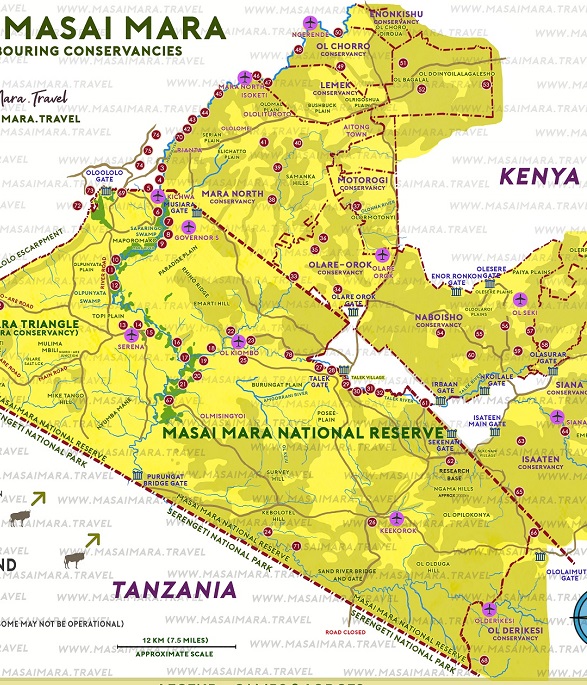 Kenya National Parks Map Kenya National Parks Map